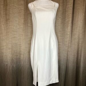 Finders Keepers, White Halter Top Slit Midi Dress NWT